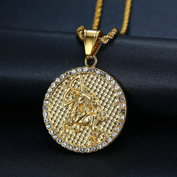 Men's Sagittarius Gold/Silver necklace - Sternzeichen-Anhänger.de