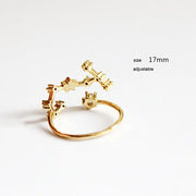 Wählen Sie Ihr Sternzeichen-Konstellation Kristall Zodiac Verstellbarer Ring - Sternzeichen-Anhänger.de