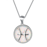 Fische 925 Silber Opal Halskette - Sternzeichen-Anhänger.de