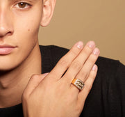 Wassermann Gold&Bold Herrenring - Sternzeichen-Anhänger.de