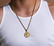 Herren Jungfrau Gold/Kristall Halskette - Sternzeichen-Anhänger.de