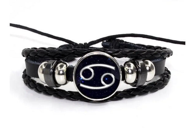 Leder-Astrologie-Armband (Wählen Sie Ihr Zeichen) - Sternzeichen-Anhänger.de