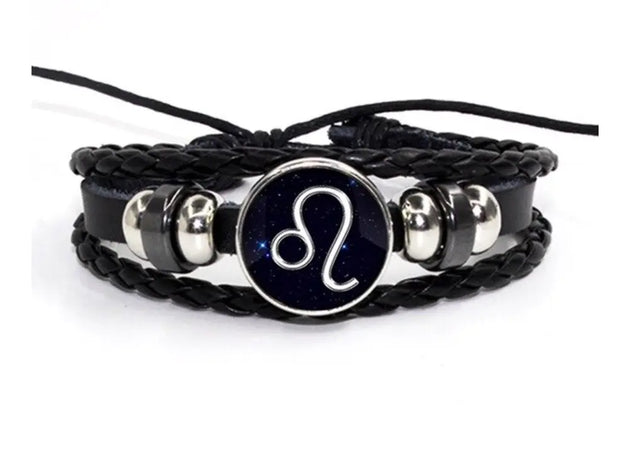 Leder-Astrologie-Armband (Wählen Sie Ihr Zeichen) - Sternzeichen-Anhänger.de