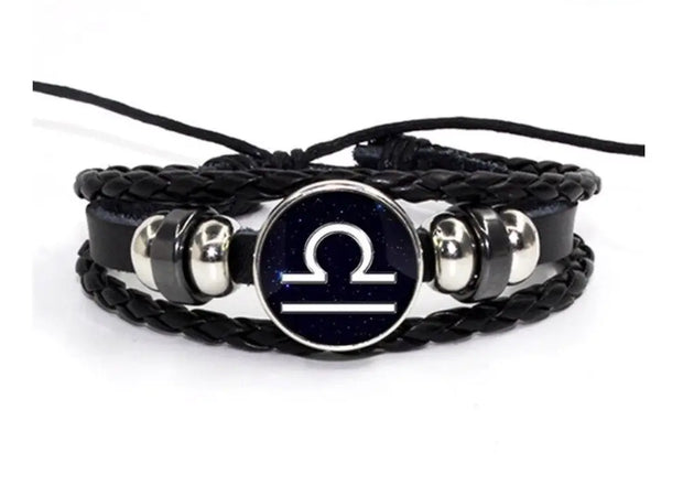 Leder-Astrologie-Armband (Wählen Sie Ihr Zeichen) - Sternzeichen-Anhänger.de