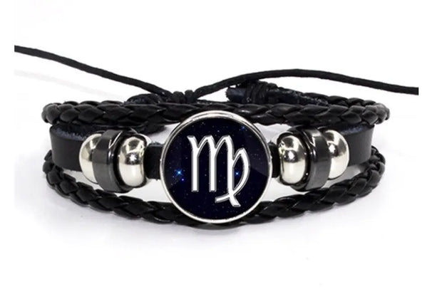 Leder-Astrologie-Armband (Wählen Sie Ihr Zeichen) - Sternzeichen-Anhänger.de