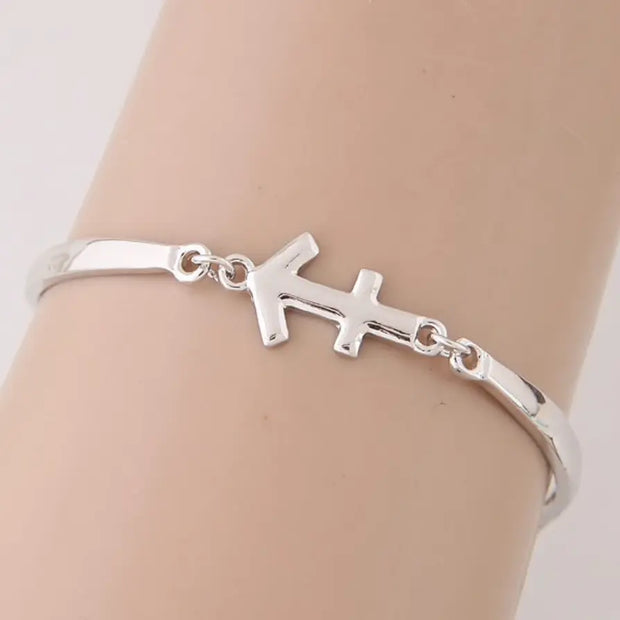Silbernes Sternzeichen-Logo-Armband - Sternzeichen-Anhänger.de