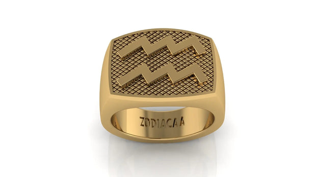 Wassermann Gold&Bold Herrenring - Sternzeichen-Anhänger.de