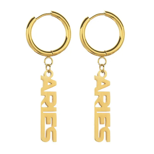 Widder-Gold-Tropfen-Ohrringe - Sternzeichen-Anhänger.de
