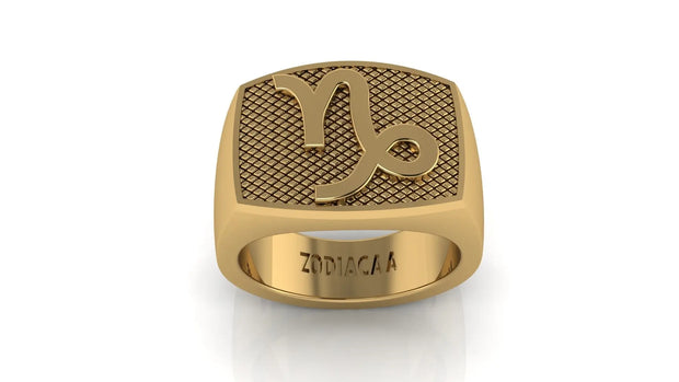 Steinbock Gold&Bold Herrenring - Sternzeichen-Anhänger.de