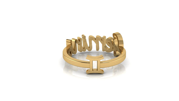 Zwillinge Gold-Wenderring - Sternzeichen-Anhänger.de