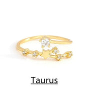 Wählen Sie Ihr Sternzeichen-Konstellation Kristall Zodiac Verstellbarer Ring - Sternzeichen-Anhänger.de