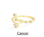 Wählen Sie Ihr Sternzeichen-Konstellation Kristall Zodiac Verstellbarer Ring - Sternzeichen-Anhänger.de