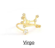 Wählen Sie Ihr Sternzeichen-Konstellation Kristall Zodiac Verstellbarer Ring - Sternzeichen-Anhänger.de