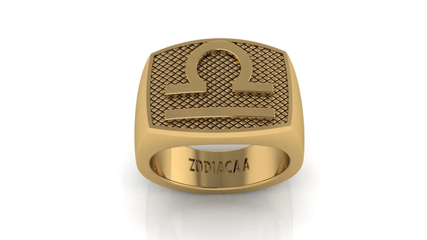 Waage Gold&Bold Herrenring - Sternzeichen-Anhänger.de