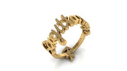 Schütze Gold Wendbarer Ring - Sternzeichen-Anhänger.de
